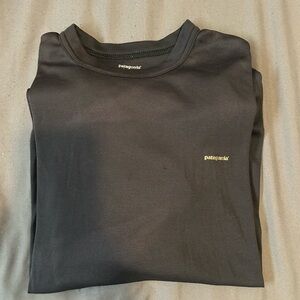 Patagonia Black Crew Tee with Small Yellow Logo